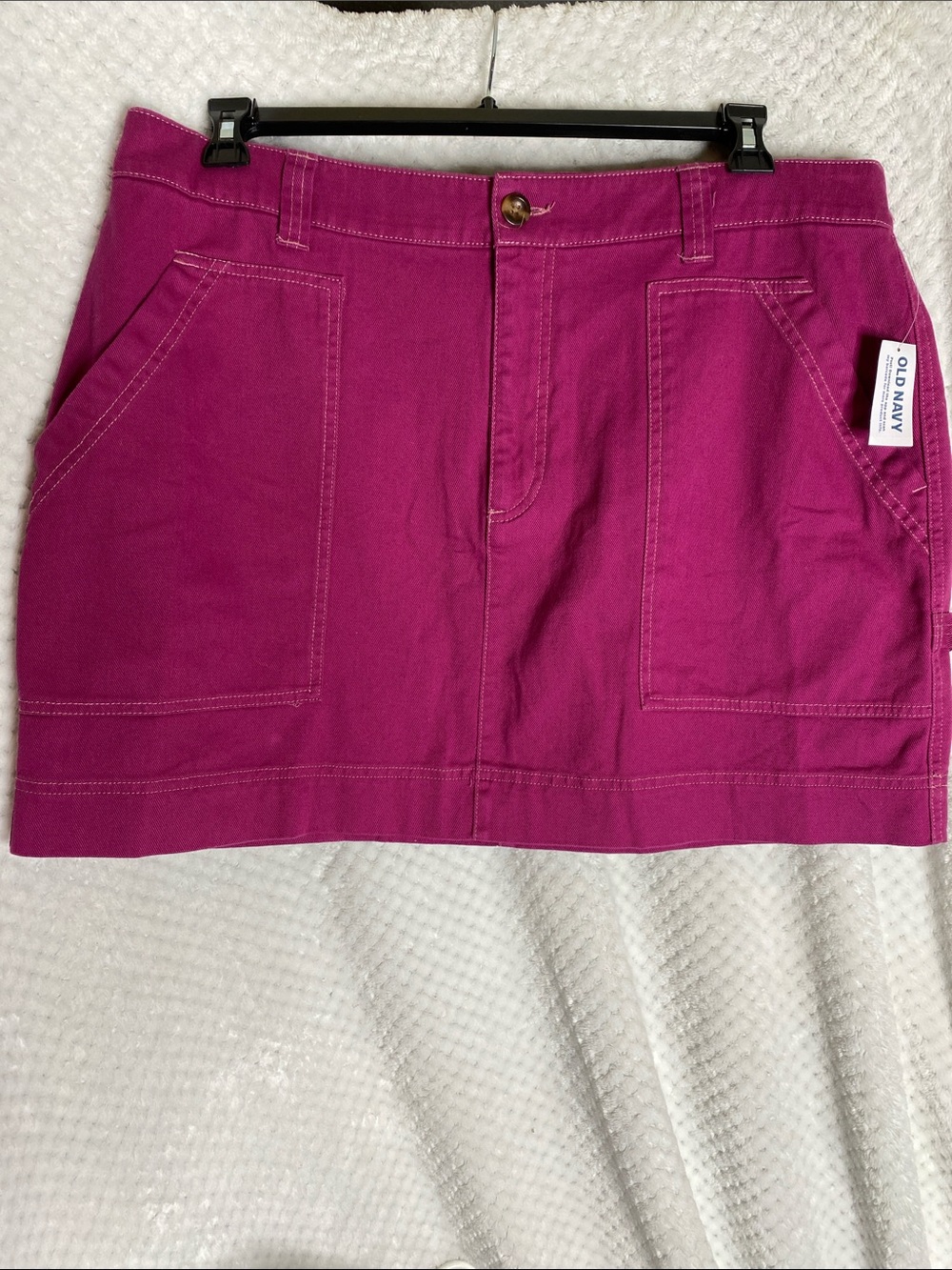 Old Navy Raspberry berry Cotton Utility Mini Skirt